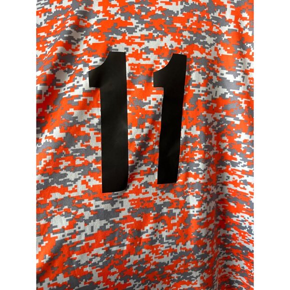 HOOTERS Shirt Baseball Orange Gray #11 Wicking 2 Button Short Sleeve Size 2X - Picture 4 of 5